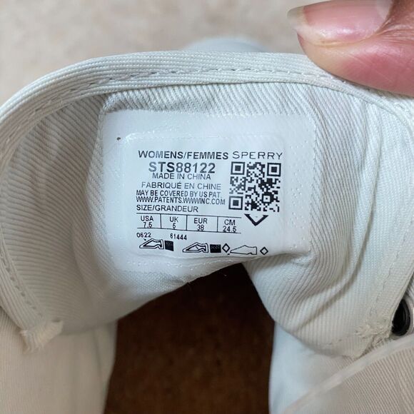 NWOT‎ Sperry Womens Sneaker CREST HIGH TOP Size 7.5 White Fabric - Picture 6 of 7